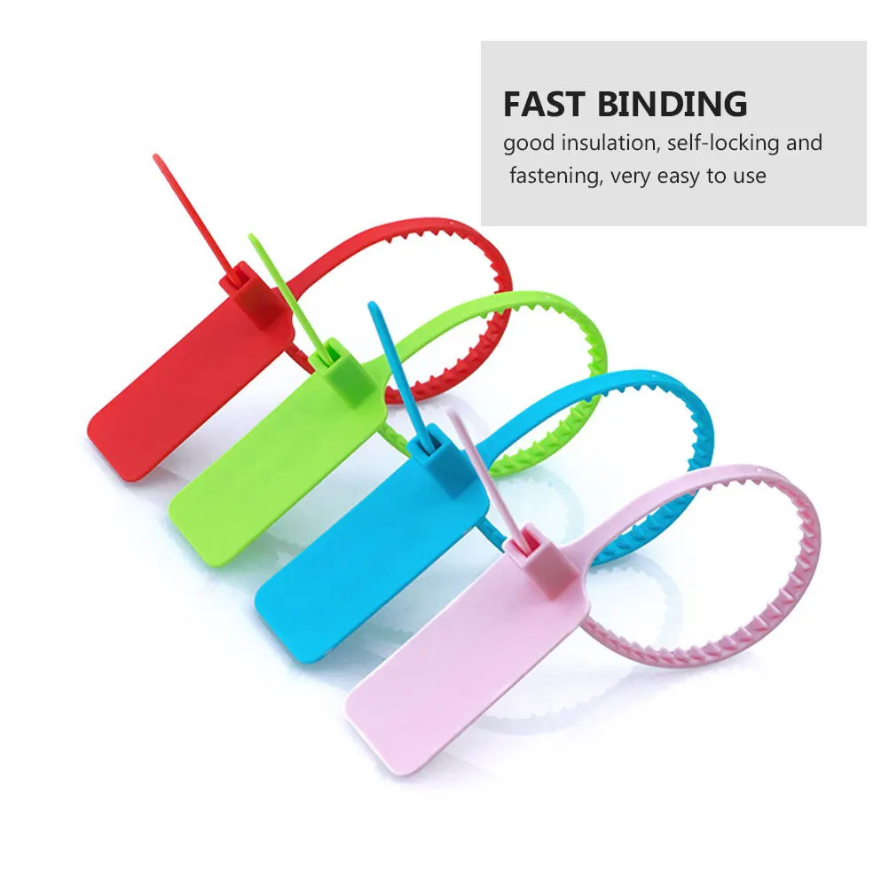 100Pcs Anti Theft Tamper Proof Self Locking Security Seals for Logistics Packaging Container Truck Use Durable Plastic Pull