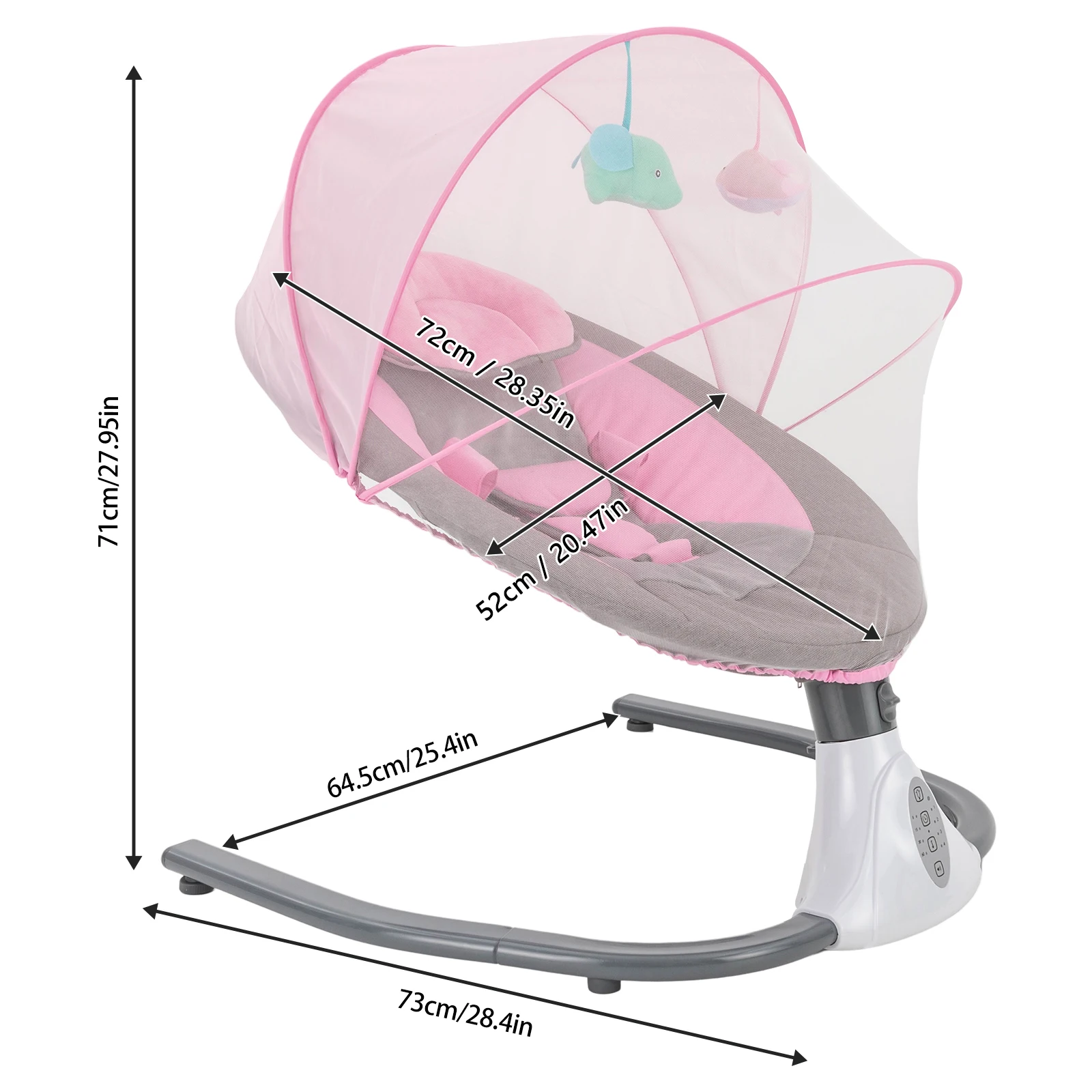 Electric Baby Chair with 4 Vibration Amplitudes, Electric Baby Swing with Remote Control, Cradle for Babies Aged0 to 12 Months