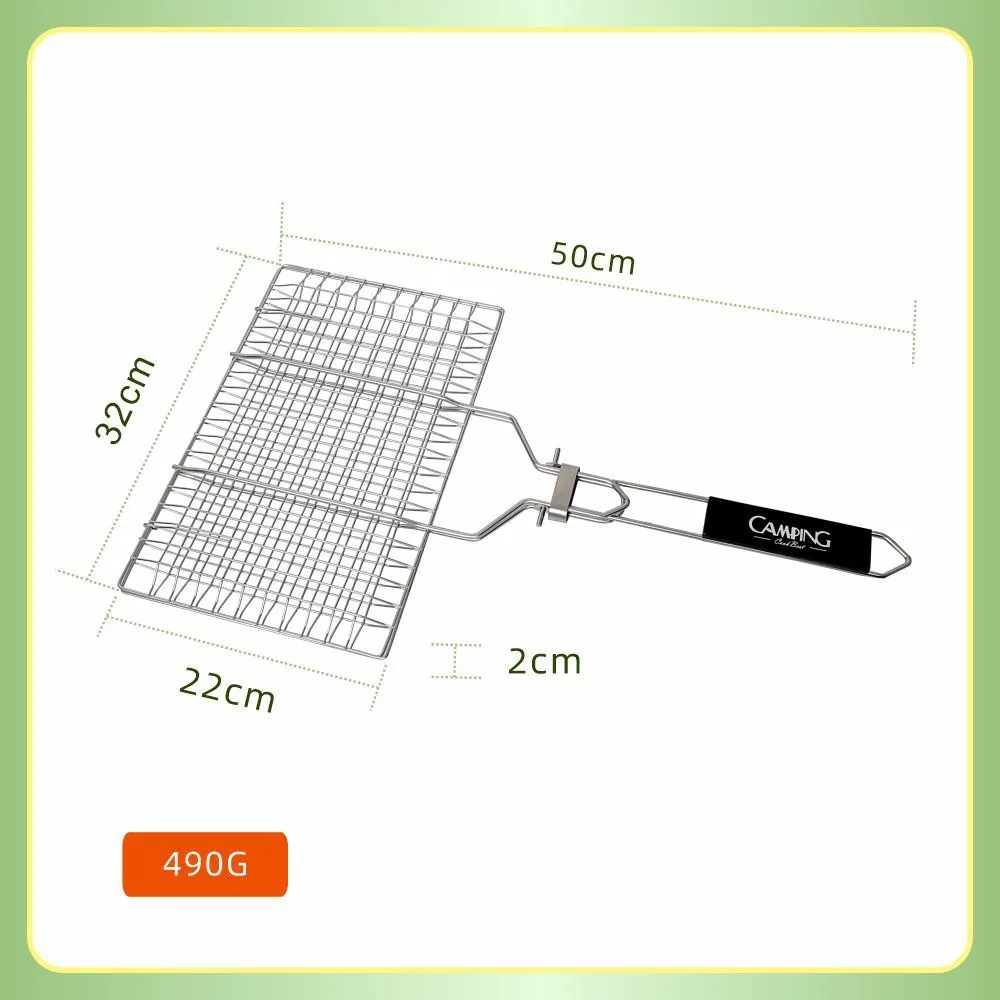 Foldable Portable Electroplated Stainless Steel BBQ Grill Mesh, Multi-Functional Outdoor Grill Net
