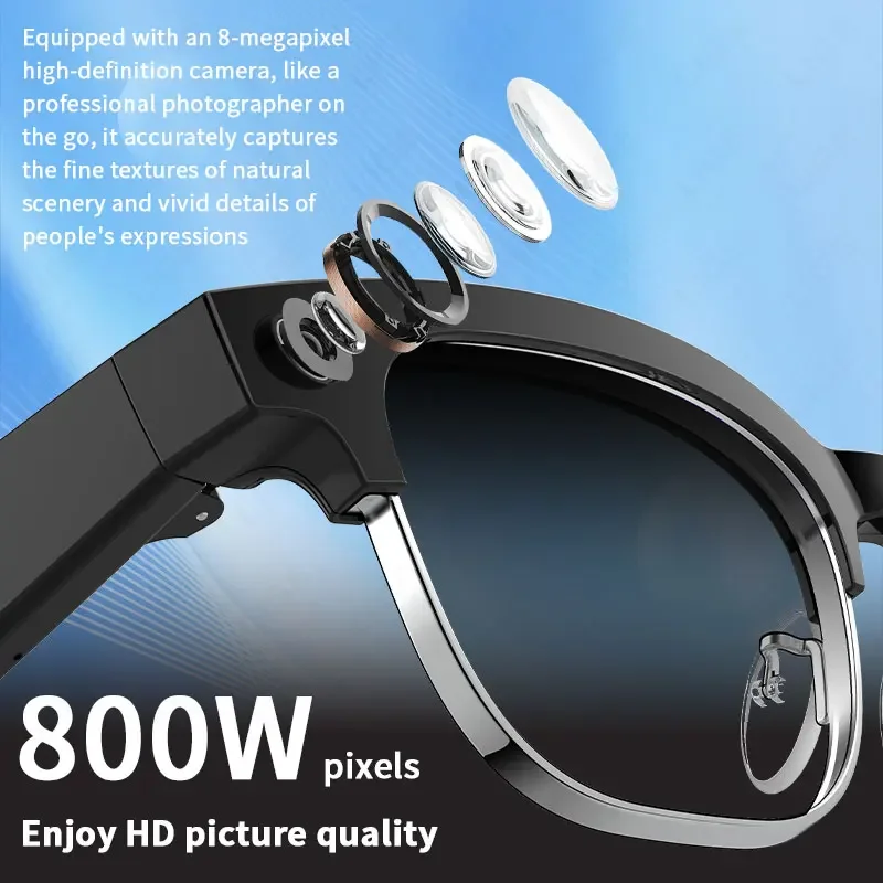 Color-Change Lens 4K Camera Glasses AI Smart Glasses HD Shooting Video Record Call Glasses Waterproof Bluetooth Smart Sunglasses
