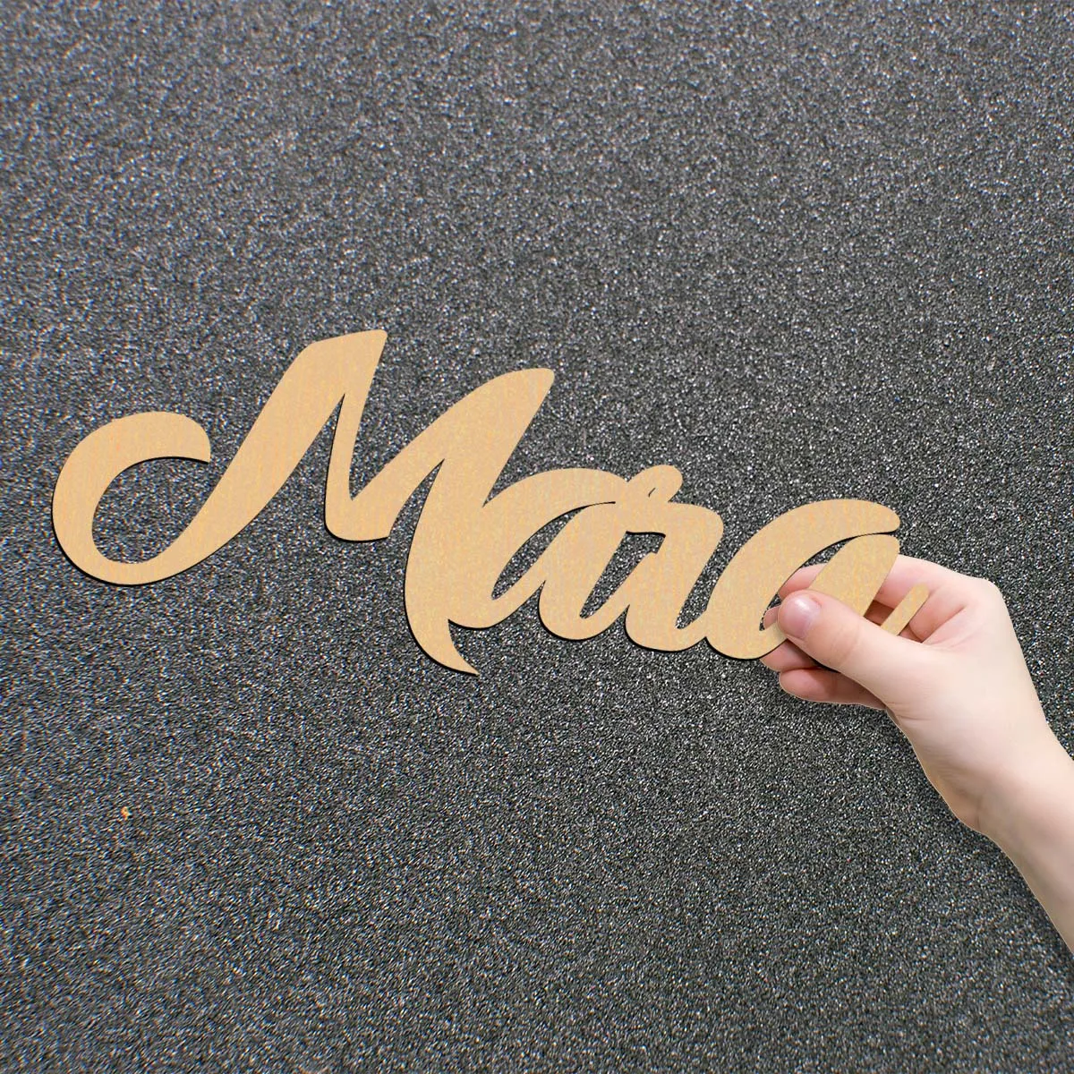 1 unidad de bonito mara exemplo, letra personalizable, letrero cortada con láser, Material de madera, placa de madera sin terminar para pintar o brillantes