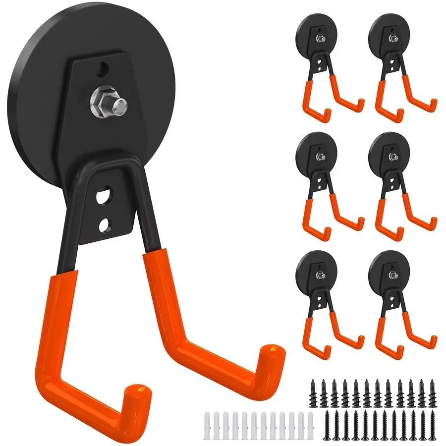 

Heavy Duty Storage Magnetic Utility Hooks Large Garage Strong Extra Magnet Hooks Hanger with AntiSlip Coating Heavy Duty Magneti