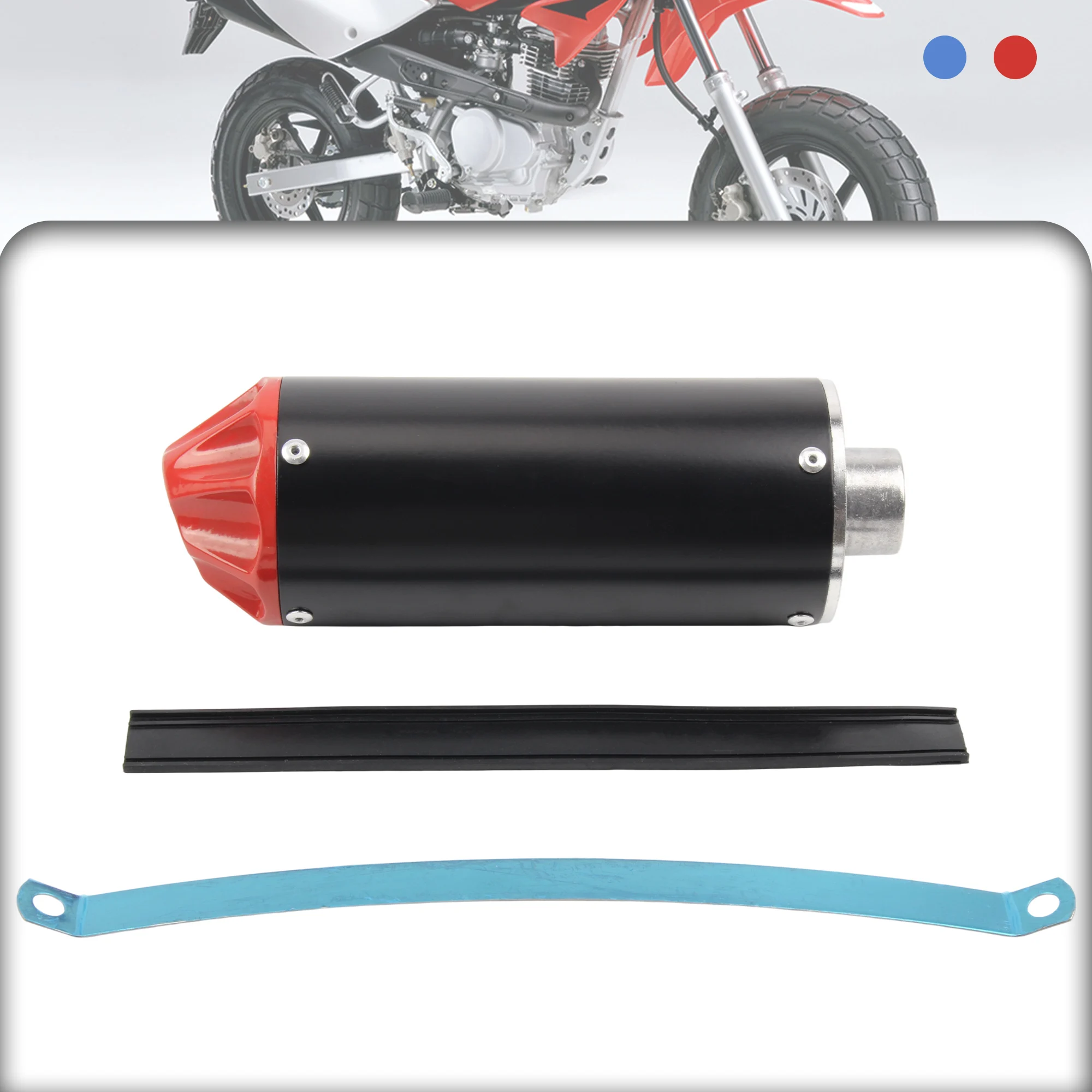 Motorcycle 28mm Muffler Exhaust Pipe Full System Fit For 110 125cc 150cc PIT PRO Quad Bike Dirt ATV kayo BSE EXC CRF Accessories view 2