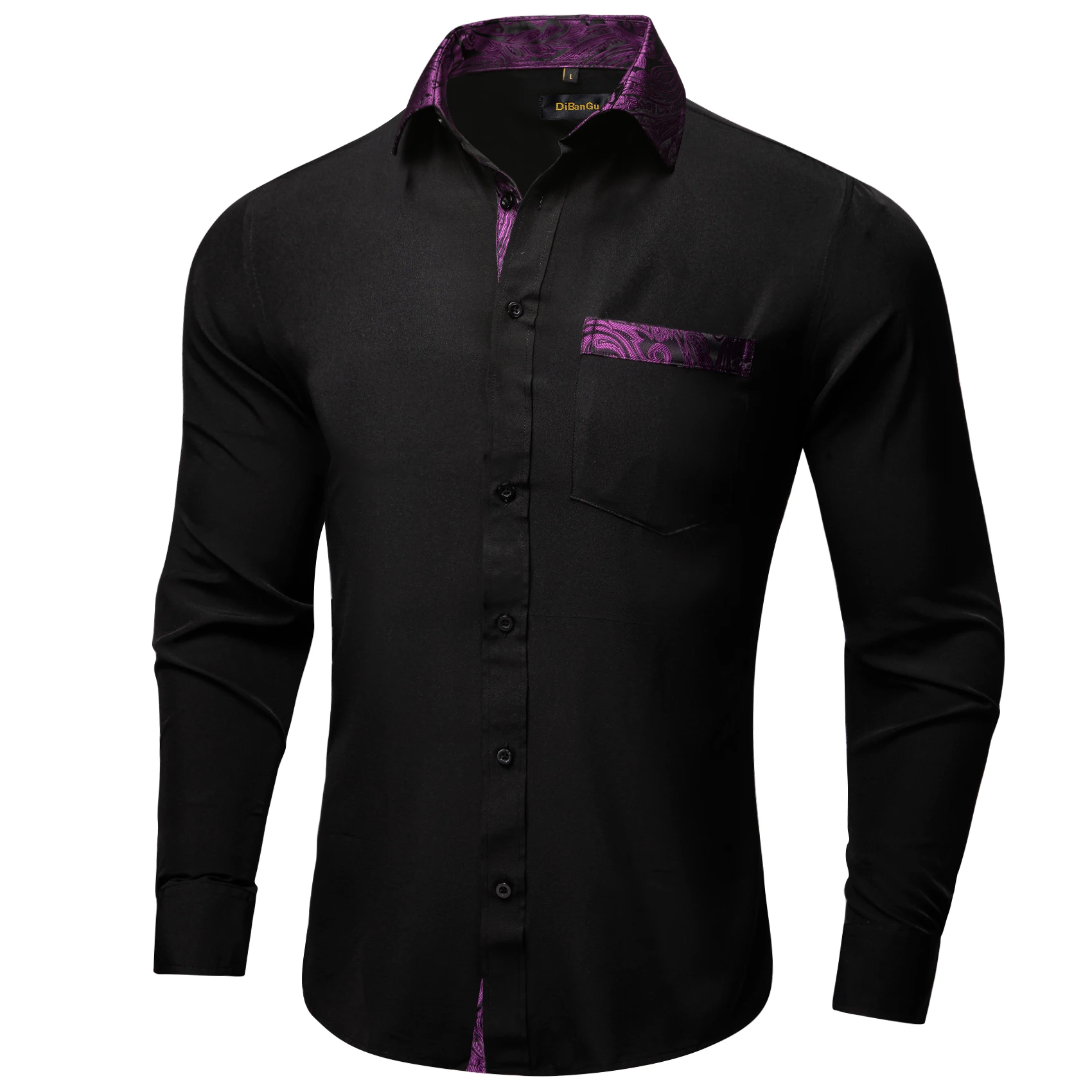 New Brand Black High Quailty Men's Shirts Free Shipping Party Shirt For Man Long Sleeve Spring Fall Wedding Male Top Holidy Gift