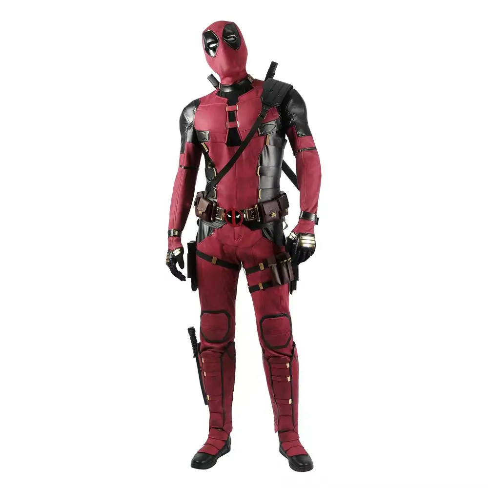 Superhero Halloween Party Dead Soldier 3 Wade High Quality Red Combat Suit Men\'s Cosplay Costume Props Boots with Mask