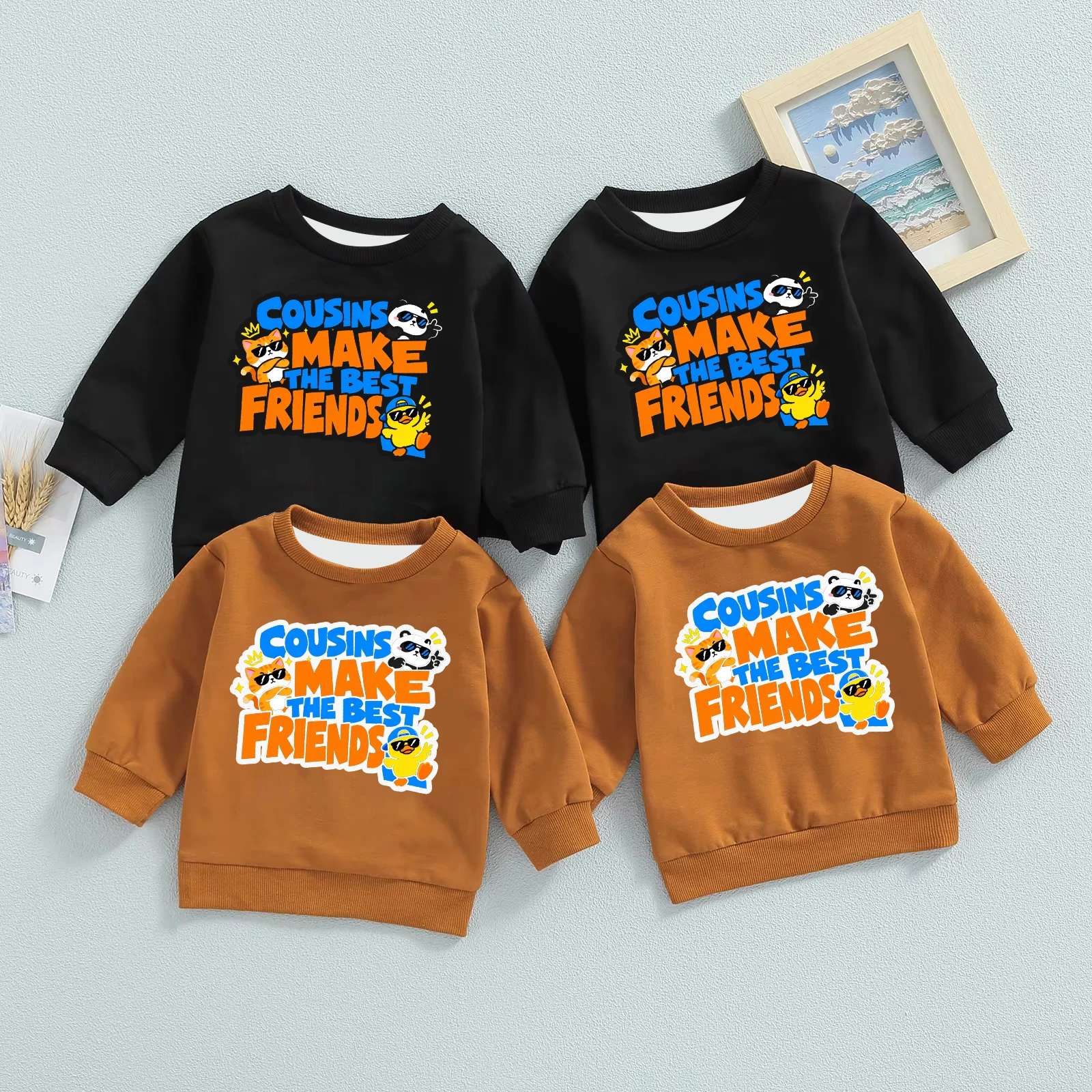 Kawaii cartoon Lover Design Children s Sweatshirt Pullover Spring Autumn Crew Neck Graphic Print Hoodie Boy Girl Kids Hoody