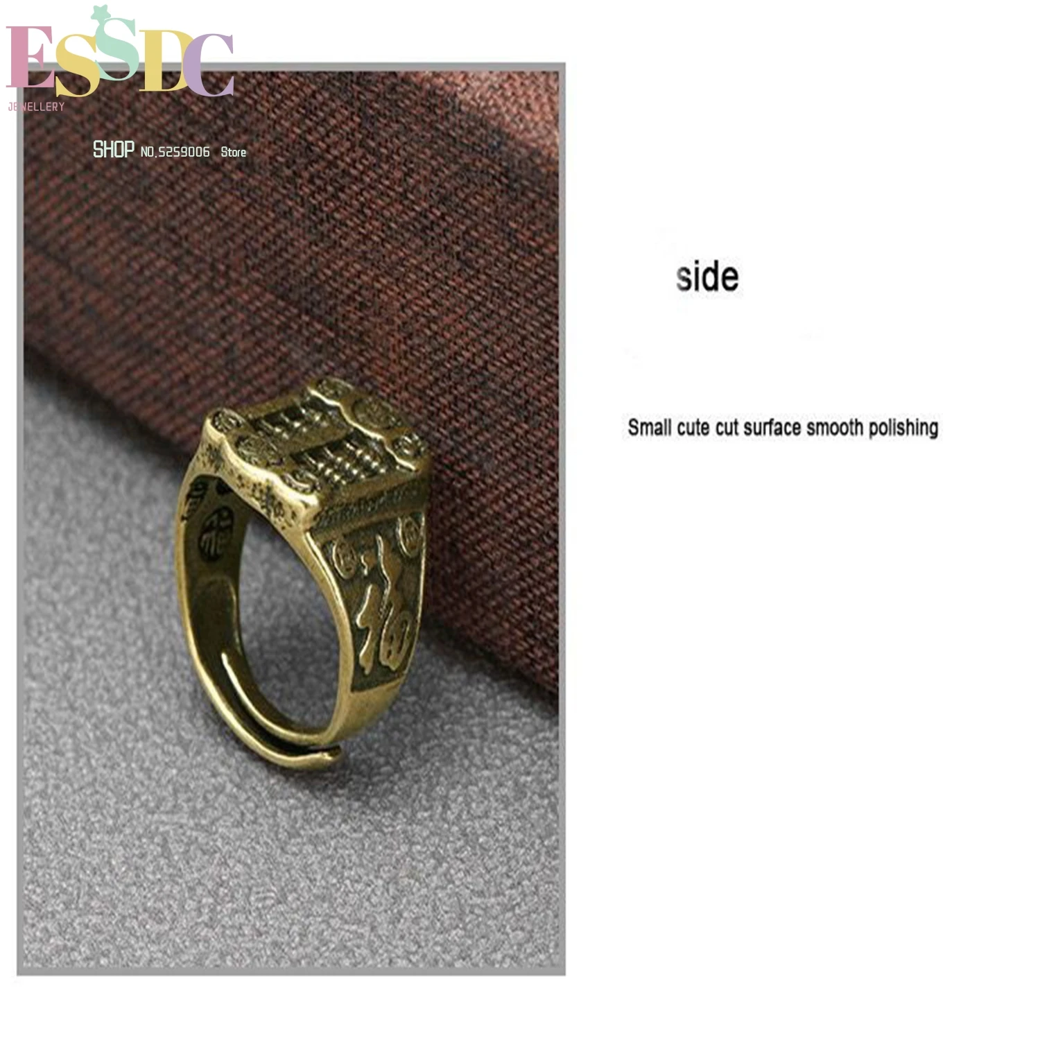 Abacus Fortune Copper Ring Antique Open Adjustable Vintage Distressed Unisex Lucky Jewelry Wholesale Gift For All