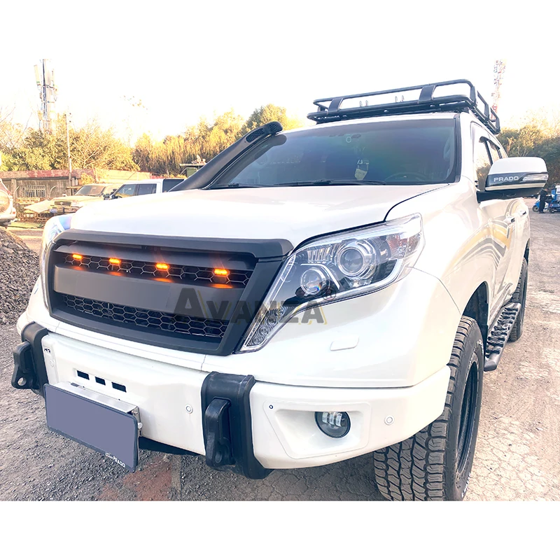 Auto Parts Grill With Led Lights Front Bumper Grille Modification Accessories Decoration For Land Crusier Prado Fj150 2014~2018