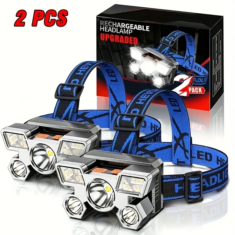 

Ultra-Bright LED Headlamp Portable Rechargeable HeadLight Built-in Battery Outdoor Headlight Working Light for Fishing Camping