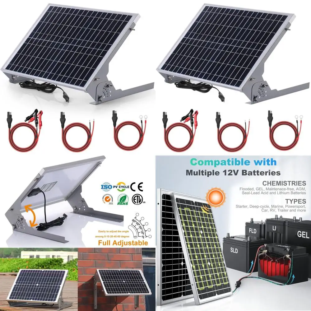 

Солнечное зарядное устройство 12В 20Вт с интеллектуальным контроллером MPPT и регулируемым креплением для автомобилей, лодок, автодомов и морского транспорта