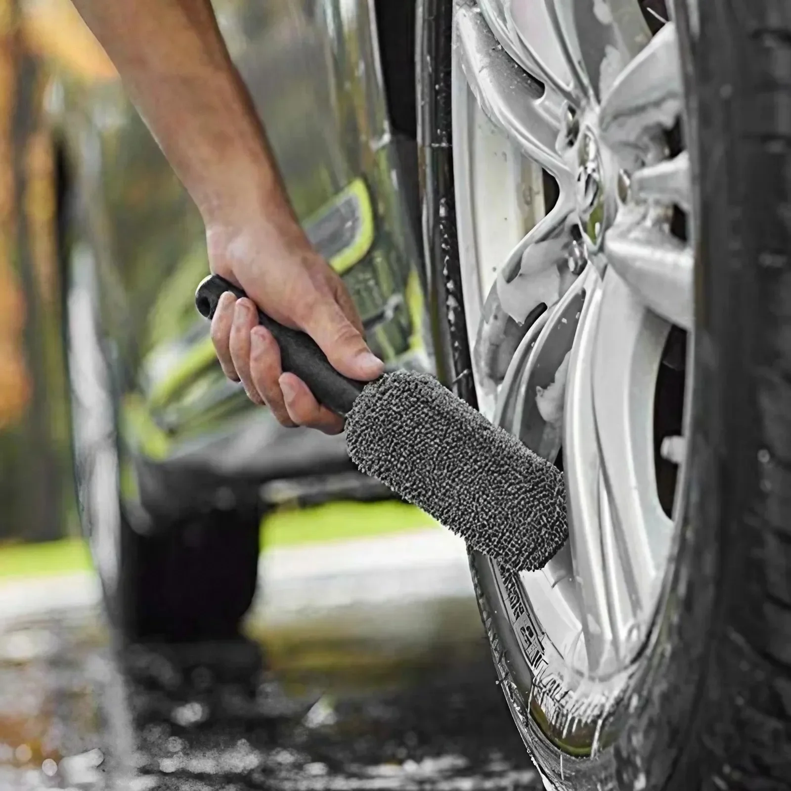 Microfiber Wheel Cleaning Brush Automotive Care Tool Twisted Cloth Detail Brush for Tire Maintenance and Rim Cleaning
