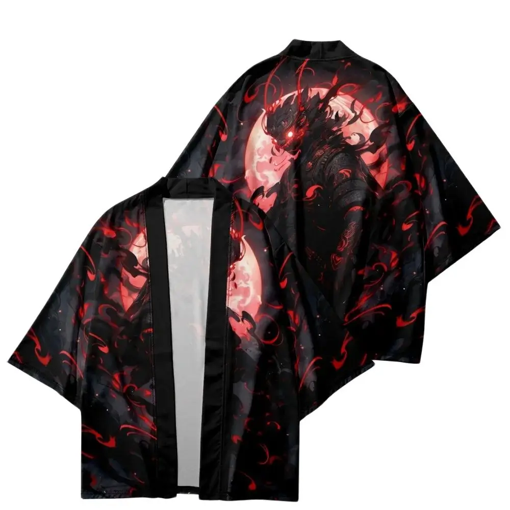 

Anime Demon Samurai Cardigan Haori Shirts Women Men Cosplay Yukata Clothing Harajuku Kimono Plus Size 6XL 5XL