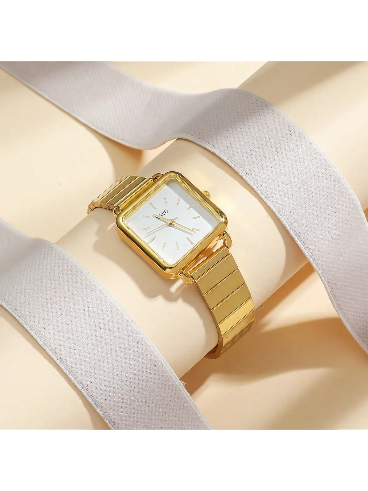 Fashion Square Bar Scale Steel Belt Quartz Watch