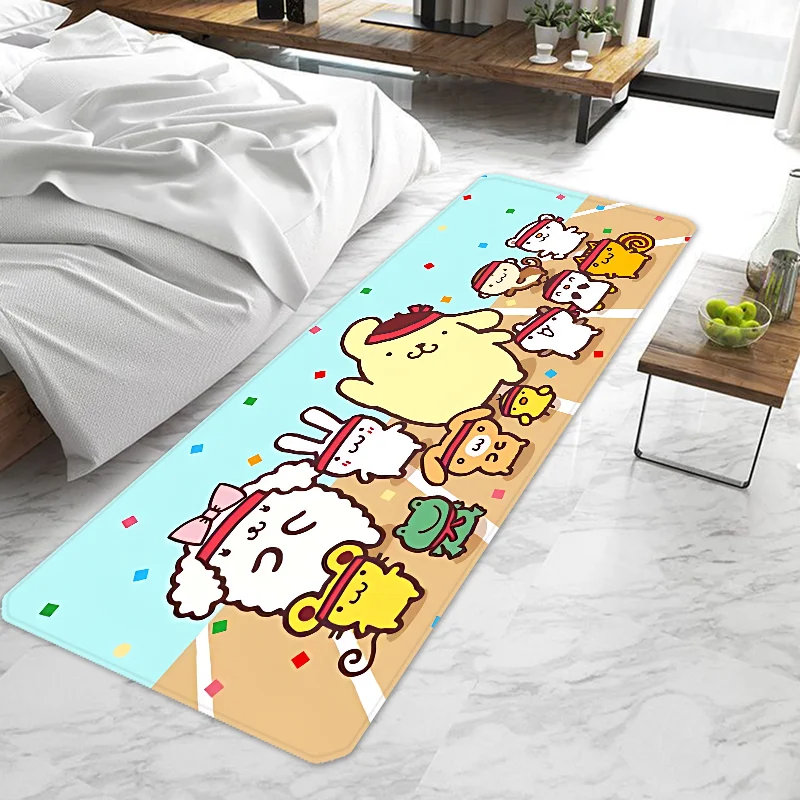 Cartoon PompomPurin Sanrios  Door Mat Entrance Non-slip Washable Kitchen Carpet Living Room Hallway Rugs Door Mats Bathroom Bath