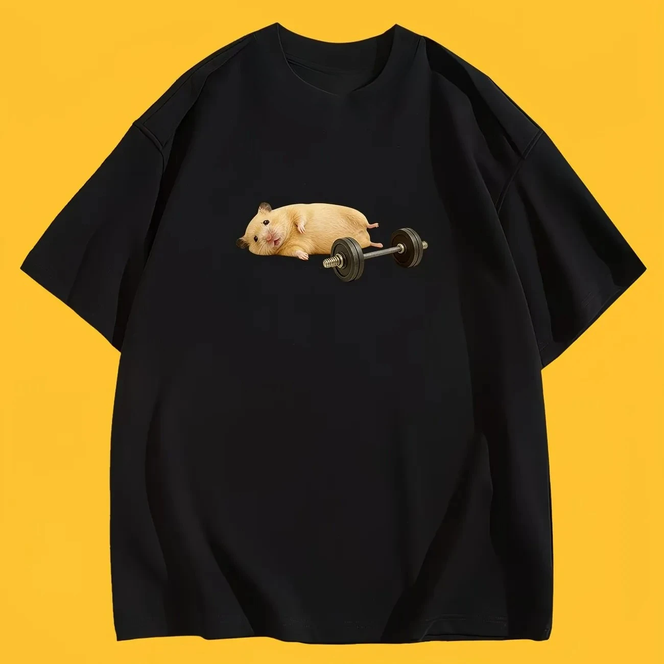 Funny Hamster Weightlifting Meme T-Shirt Women Men Gym Humor Summer Casual Short Sleeve Tops
