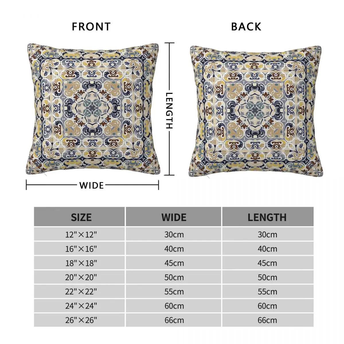 Arabic Ornate Square Pillowcase Pillows Cover Cushion Comfort Throw Pillow Sofa Decorative Cushions Used for Home Bedroom Sofa