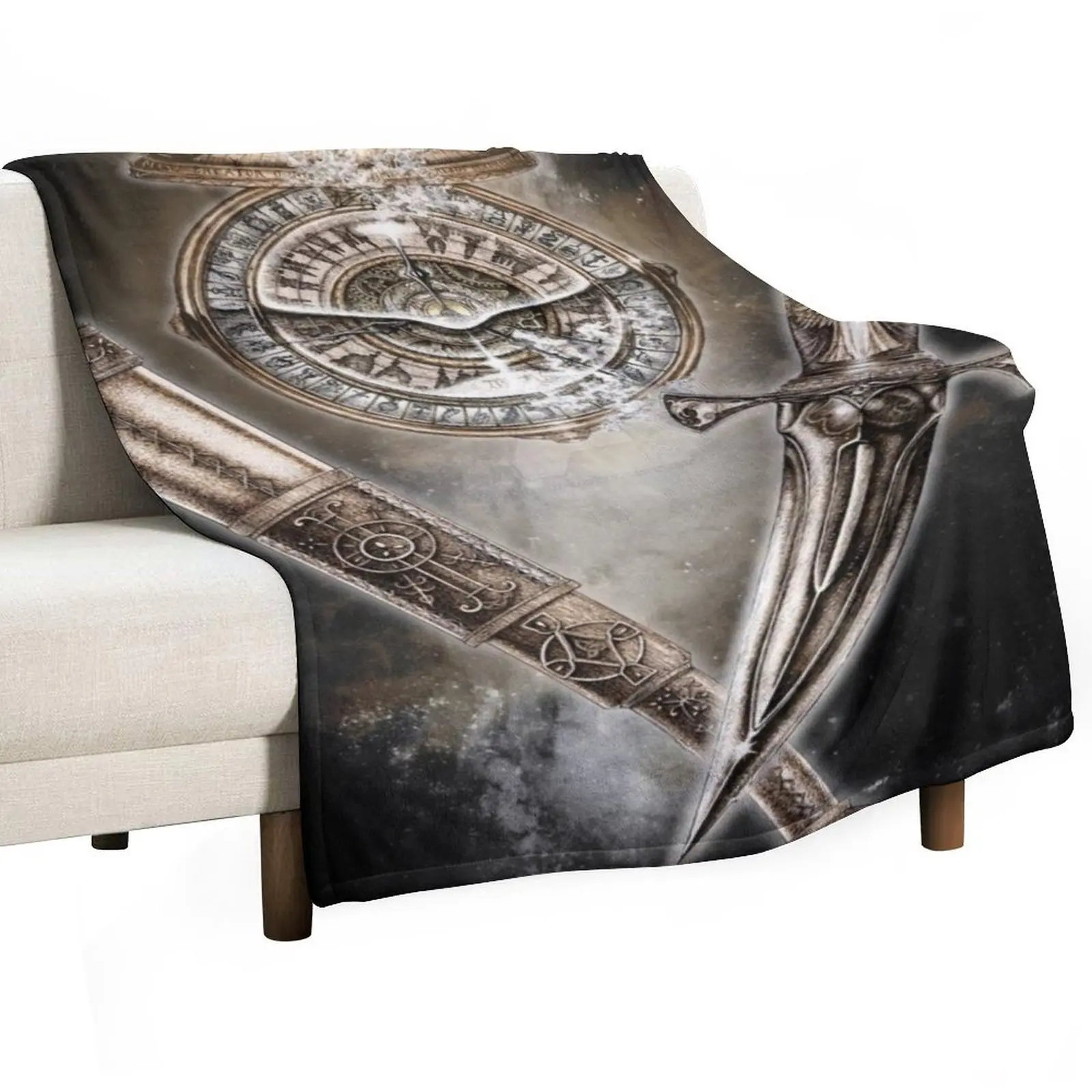 

Golden compass knife and glass Throw Blanket Beautifuls Bed Fashionable Blankets