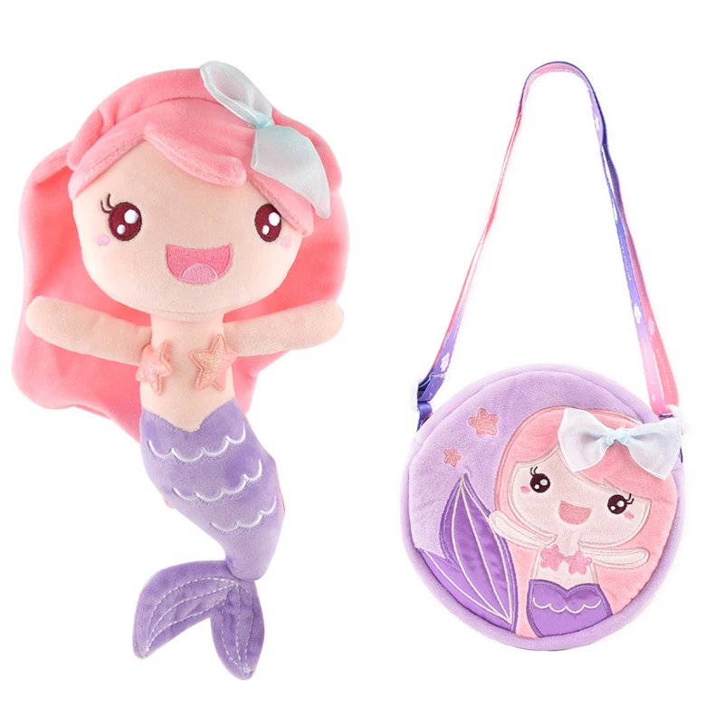 

Cute Cartoon Mermaid Series Plush Toys and Shoulder Bag For Baby Kids Fairy Tale Mermaids Home Decor Birthday Present