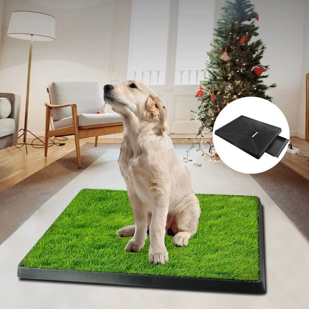 Pet Toilet Dog Litter Box Pad Potty  Dog Training Synthetic Grass Mesh Tray Indoor Outdoor Use Dog Toilet