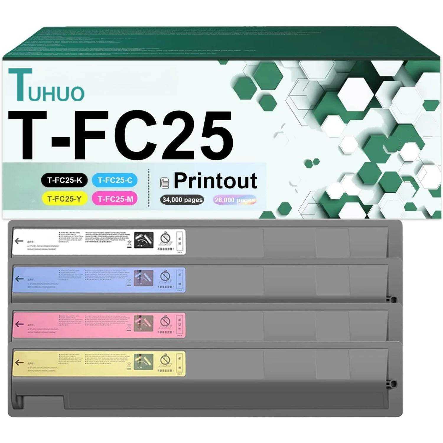 Compatible con cartuchos de tóner Toshiba T-FC25 para impresoras Toshiba e-studio 2040C 2540C 3540C 3040C 4540C 2040c 2540c 4540c