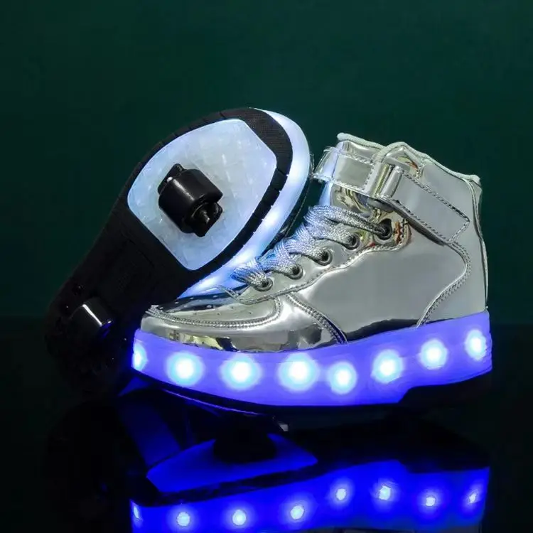 Patines de ruedas con luz Led, zapatillas de patinaje en línea para jóvenes, niños y niñas, zapatos de Parkour deslizantes para adultos