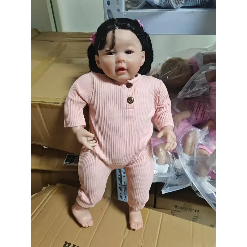 60CM 코튼 바디 리본 베이비 토들러 메일리엔 공주 소녀 실물 같은 소프트 터치 3D 스킨 아트 인형