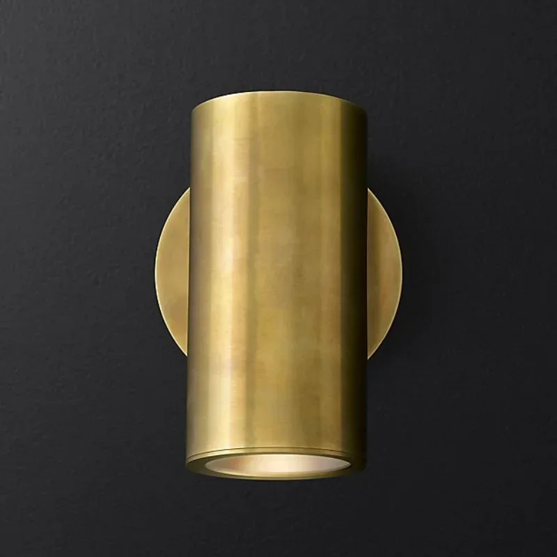 

Hotel Postmodern Luxury Living Room All Copper Wall Lamp Elegant Brass Spotlight Bedroom Bedside Wall Light