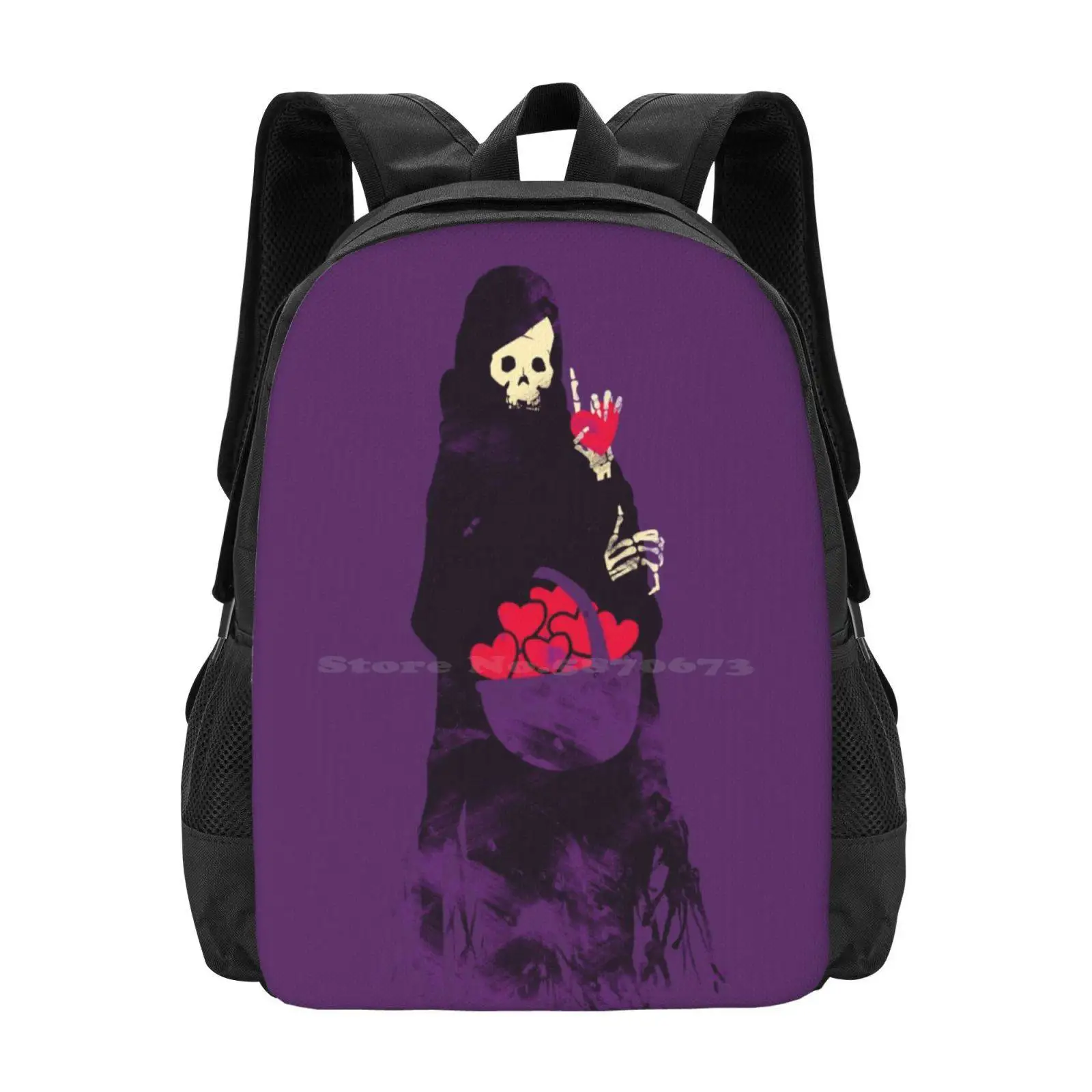 It'S A Trap Bag Backpack For Men Women Girls Teenage Grim Reaper Basket Give Away Trap Deadly Wish Halloween Lovers Heartbreak