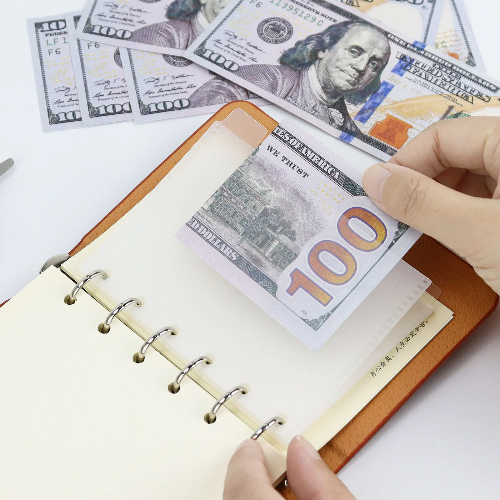 A7 Colorful Divider Bag Pockets Binder Folders for Notebook Divider Page Waterproof PVC Leaf Document Filing Bag