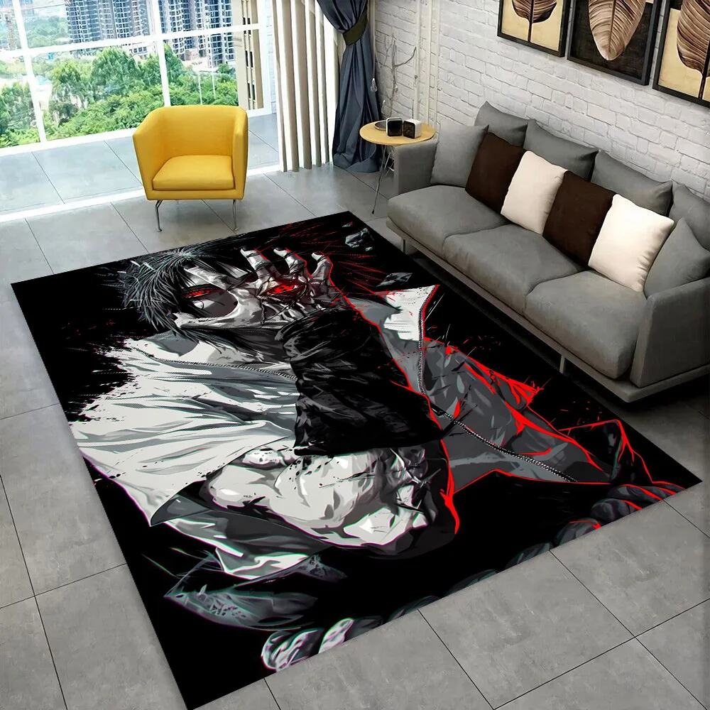 3D N-Naruto Cartoon Anime I-Itachi Teppich für Spielzimmer, Schlafzimmer, Wohnzimmer, Sofa, Heimdekoration, Kinderbereich-Teppich, Rutschfeste Bodenmatte