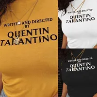 Fashionable Letter Print Slim Fit Short Sleeve T-Shirt Women's Crew Neck Top Cross-Border Spring Summer Hot Sale EBay