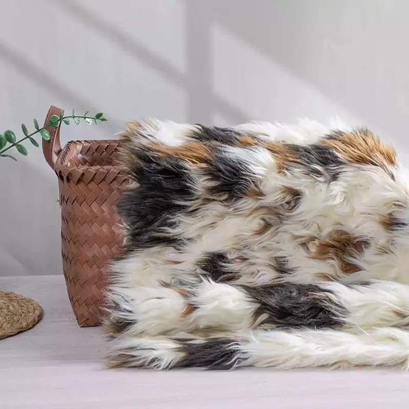 

1yard Thickened cow patterned plush fabric,colorful felt cloth,Plush carpet mats doll clothes faux fur fabric for patchwork