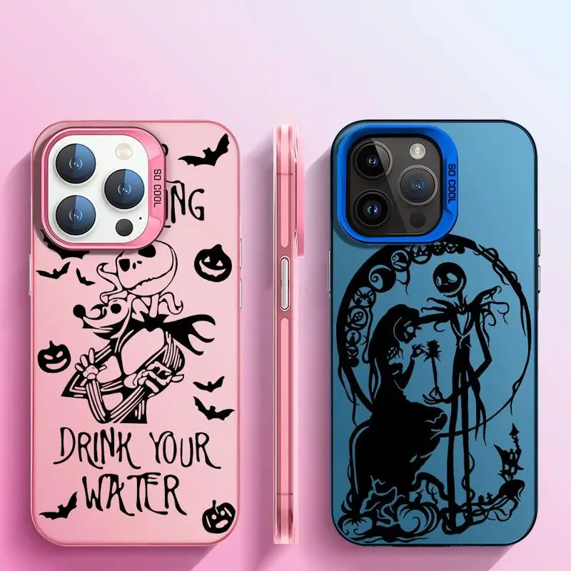 Etui na telefon Apple iPhone 11 13 15 Pro Max 14 Plus 12 16 Silicone Shockproof Funda Disney The Nightmare Before Christmas