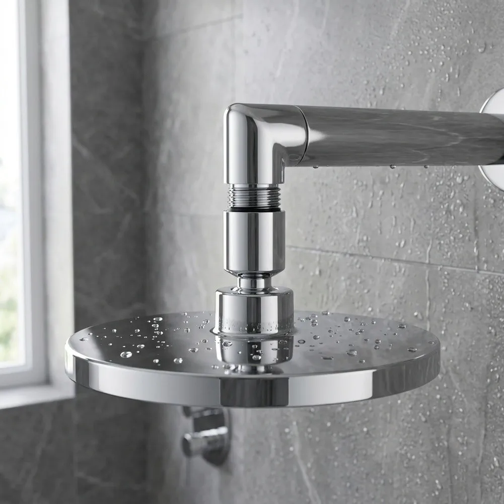 Space Saving 90 Degree Shower Adapter Brass Elbow Fitting with 360 Degree Rotation for Optimal Shower Coverage