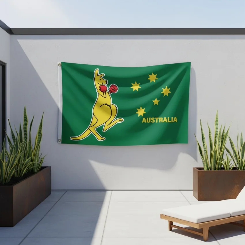 Boxing Kangaroo Flag Australia 2x3ft 3x5ft Polyester Outdoor Banner Yard Garden Party Sports Event Home Patriotic Decoration