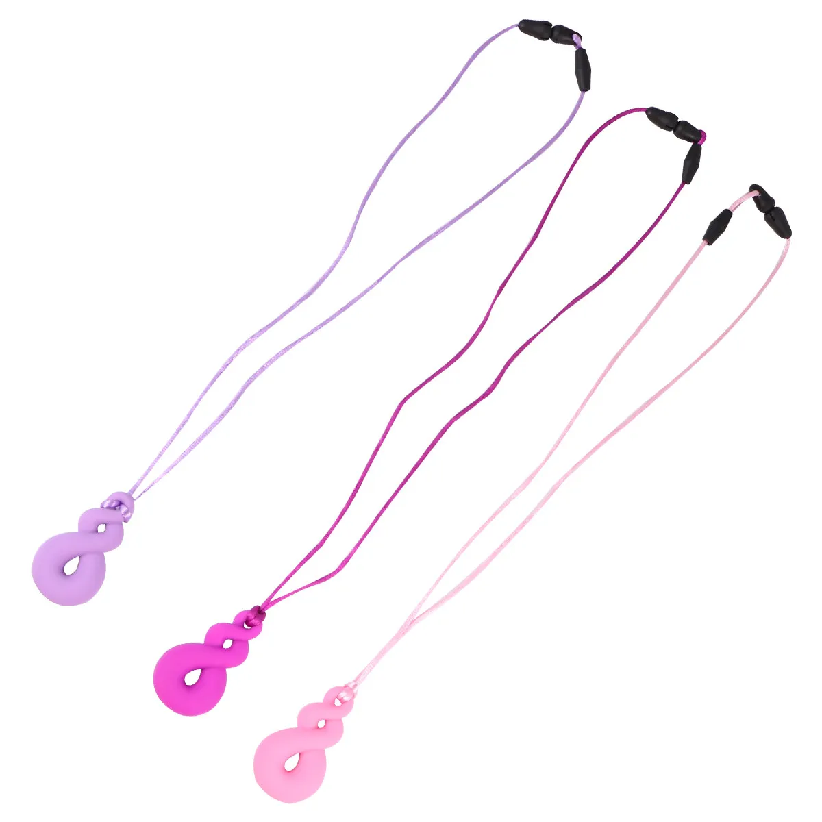 

Набор из 3 силиконовых прорезывателей-ожерелий для младенцев: безопасные, мягкие, для облегчения прорезывания зубов, жевательные ожерелья-прорезыватели