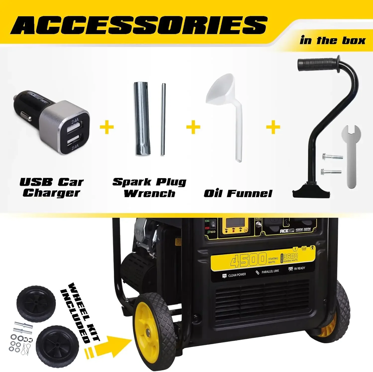 [XMSJ-Limited Stock, Buy Now!]4500 Watt Gas Powered Generator, Inverter Portable Generator 223cc for Home Use RV Camping, EPA Co