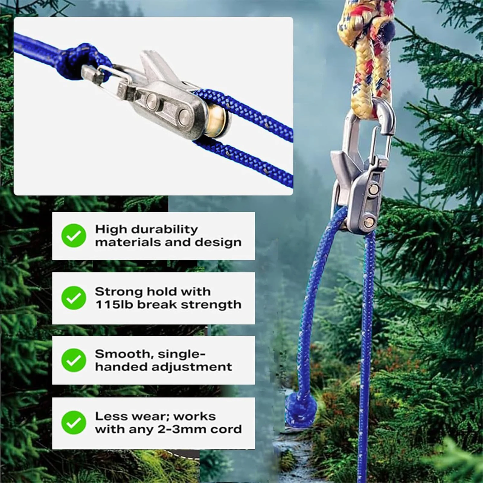 2/4/6パック ロープ締め付けツール&テンショナー ヘビー - Outdoor Camping Guy のレビューと価格