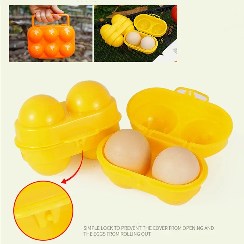 2 New Grid Egg Storage Box Portable Handheld Outdoor Camping Picnic Egg Box Kitchen Refrigerator Holder Container Organizer Case