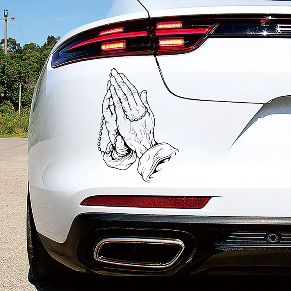 Car Exterior Body Sticker Laser Buddha Hand Prayer Bead Design Occlusion Scratch Refrigerator Air Conditioner Reflective Sticker