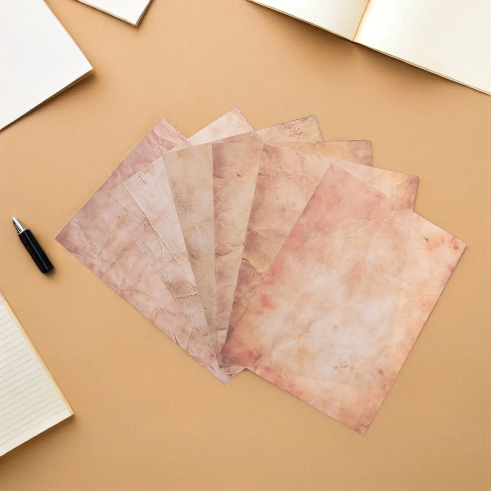 

48Pcs Vintage Parchment Letter Paper A4 Double Sided Writing Scrapbooking Cardstock for Journaling Crafting Certificates