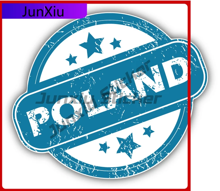 

Poland Grunge Stamp Sticker Waterproof Scratch-proof Exterior Decals For Car Bicycle Skateboard Laptop Rv Camper Windows Suv Bum