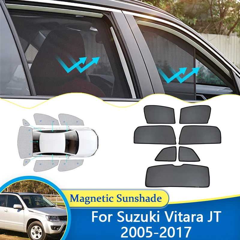 For Suzuki Grand Vitara Nomade Escudo JT 2005~2017 Magnetic Sunshade Sun Front Rear Shade Shield Windshield Window Visor Protect