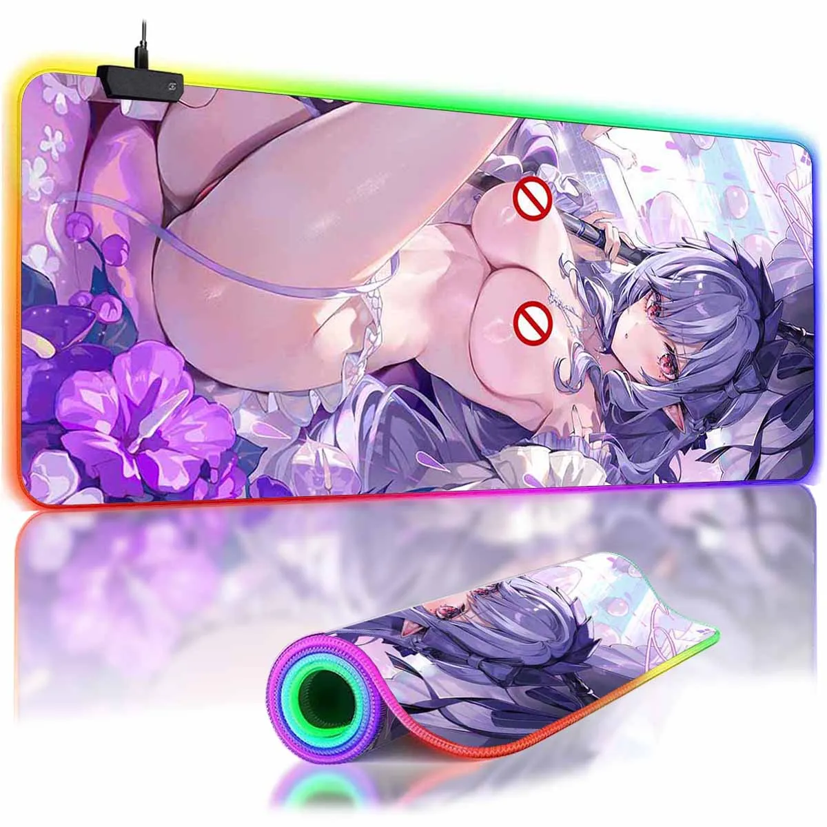 

Коврик для мыши в стиле аниме Z_Zenless Zone Zero ZZERO с RGB подсветкой, сексуальный коврик для мыши в стиле аниме Vivian Banshee Overwatch, нескользящий коврик для геймерской клавиатуры