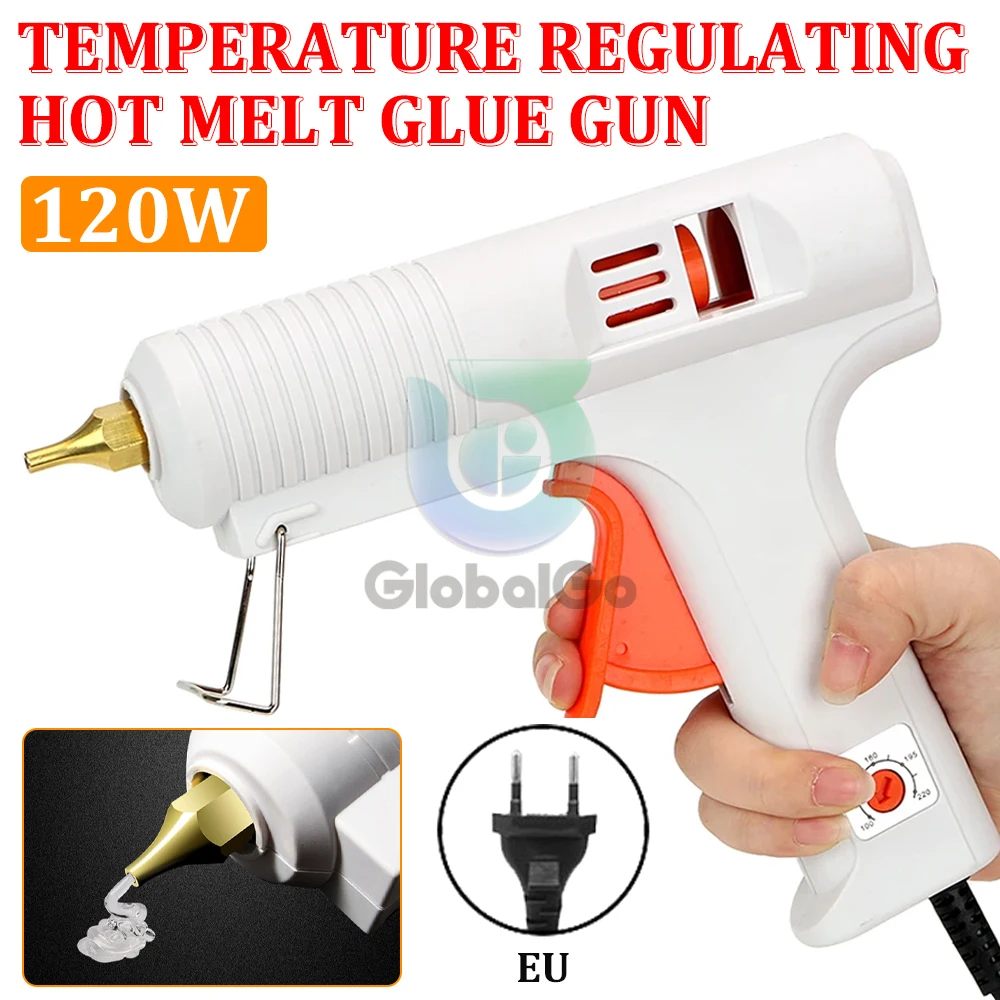 

120W Hot Melt Glue Gun Adjustable Temperature Indusrial Adhesive Hot Gun Electric Heat Temperature Gun Repair Tool