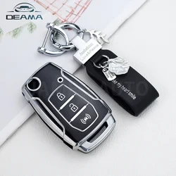 For SsangYong Kyron 2 Sanka Actyon Korando Tivoli Rexton Keyless TPU Car Flip Key Cover Case Shell Fob Protector Holder Keychain