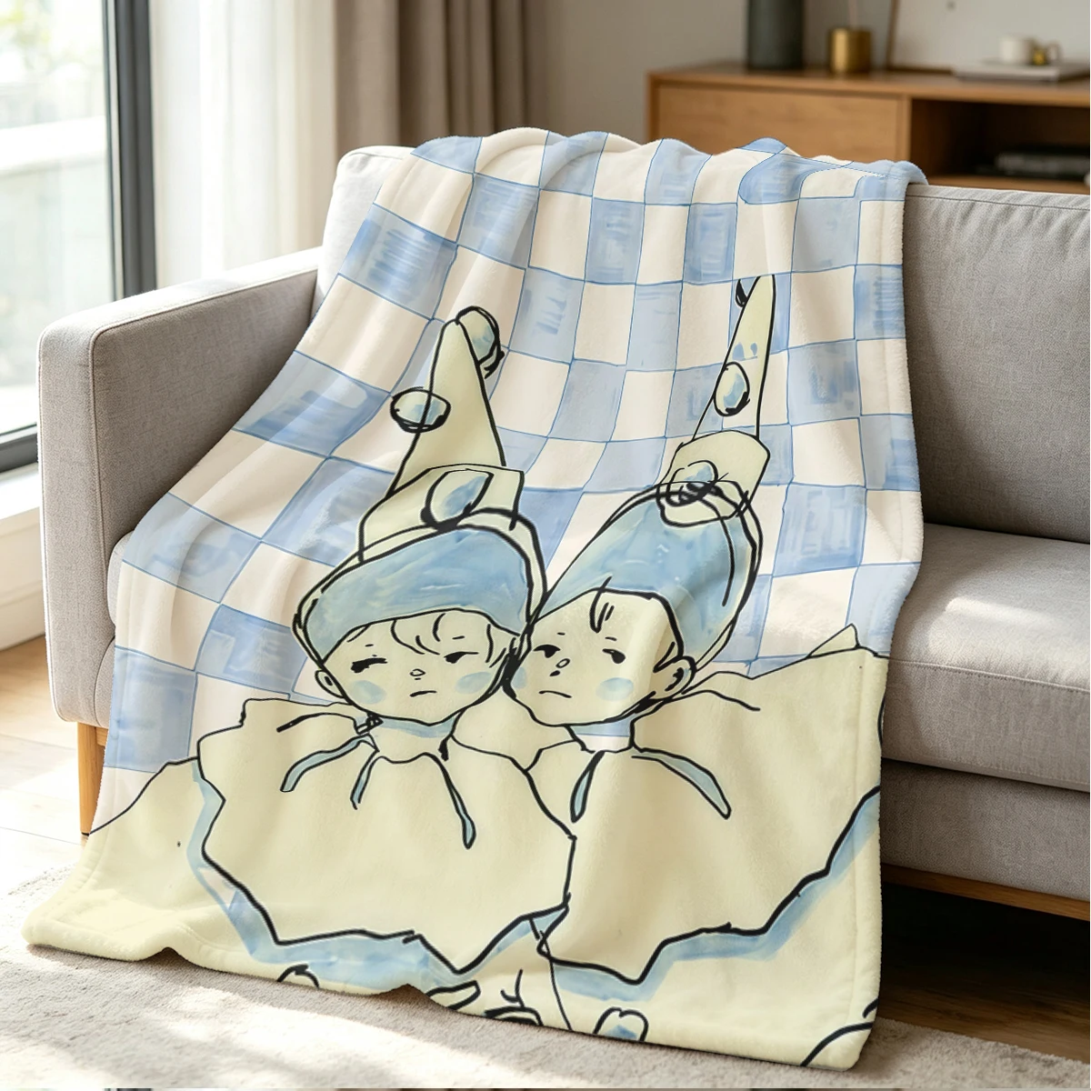 Sad Clowns Blanket Soft Cozy Throw for Sofa Bed Festive Holiday Decor Gift for Kids and Adults,Lightweight and Warm