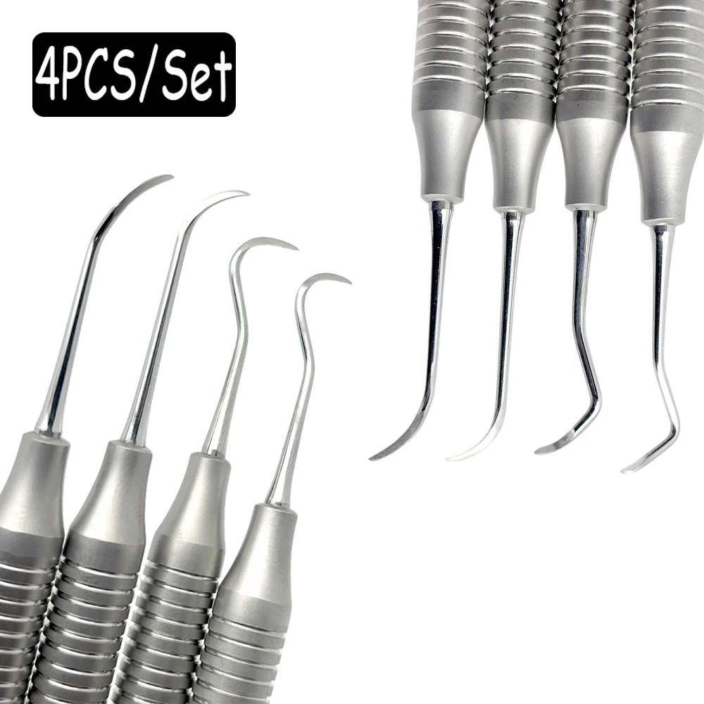 

4-х шт. двухсторонний набор для удаления зубов из нержавеющей стали для чистки зубов и гигиенических процедур по экзамену