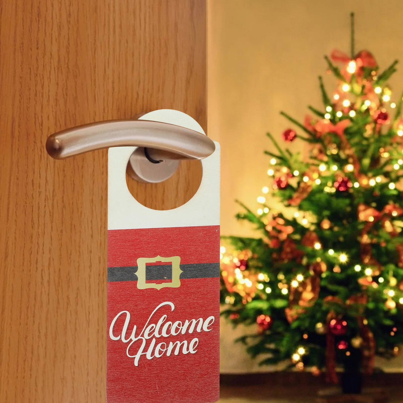 

5 Pcs Pouch Christmas Door Hanging Decoration Decorations Wooden Ornaments Hanger Craft