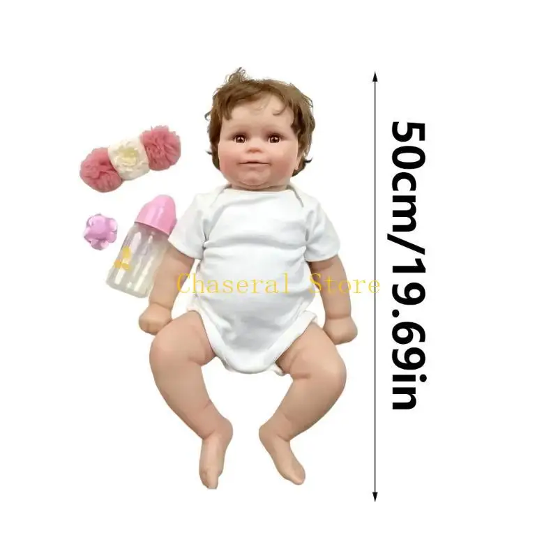 E7ce Reborns Babypuppen mit realistischen Adern, 19,69 Zoll Neugeborene Baby Girls Dolls Kid